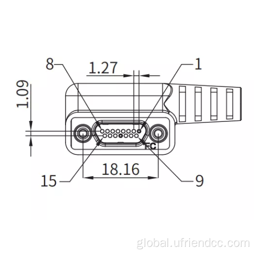 IP67 Electrical Micro D-Sub Right Angled Molded Cable